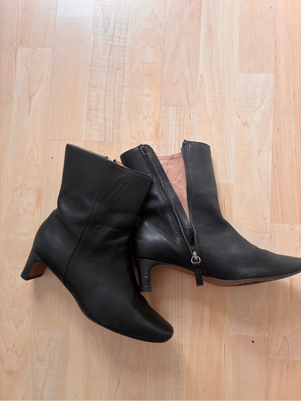 J. Jill Black Leather Ankle Booties with Low Heel
